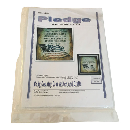 Cody Country Cross Stitch Pattern Pledge of Allegiance Americana Flag Patriotic Fourth of July