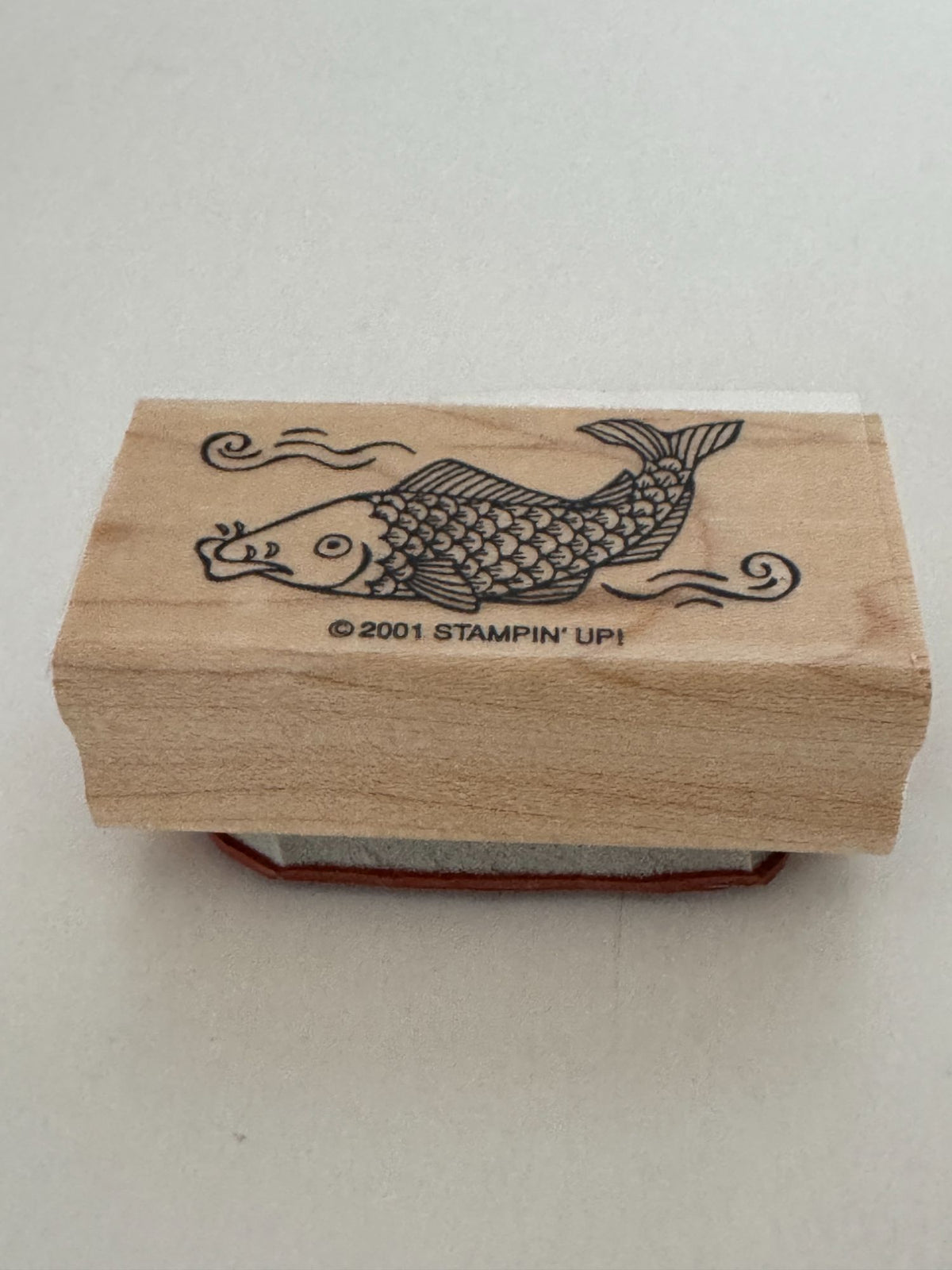 Stampin Up Rubber Stamp Koi Fish Pond Nature Asian Theme Card Making Wood Mount