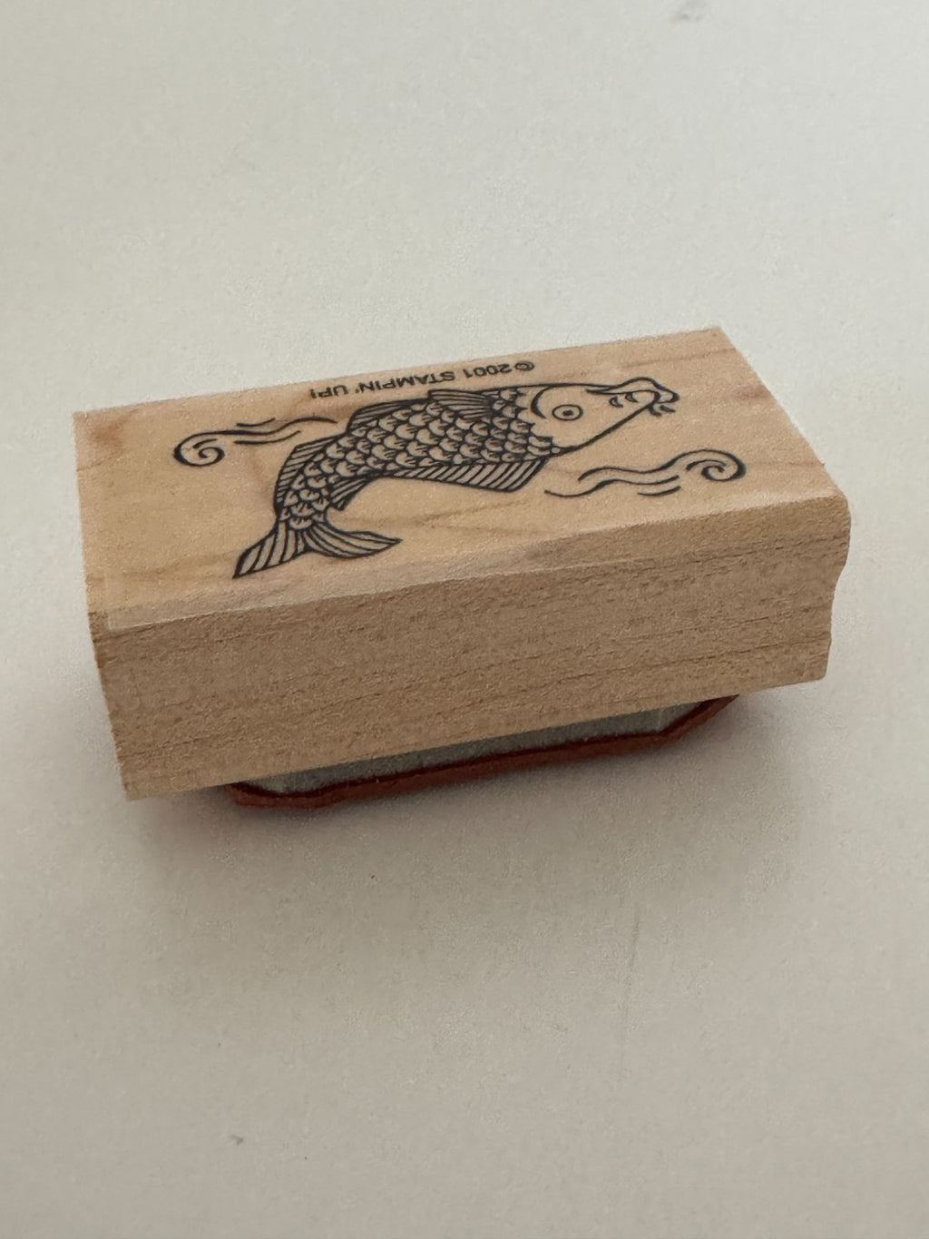 Stampin Up Rubber Stamp Koi Fish Pond Nature Asian Theme Card Making Wood Mount