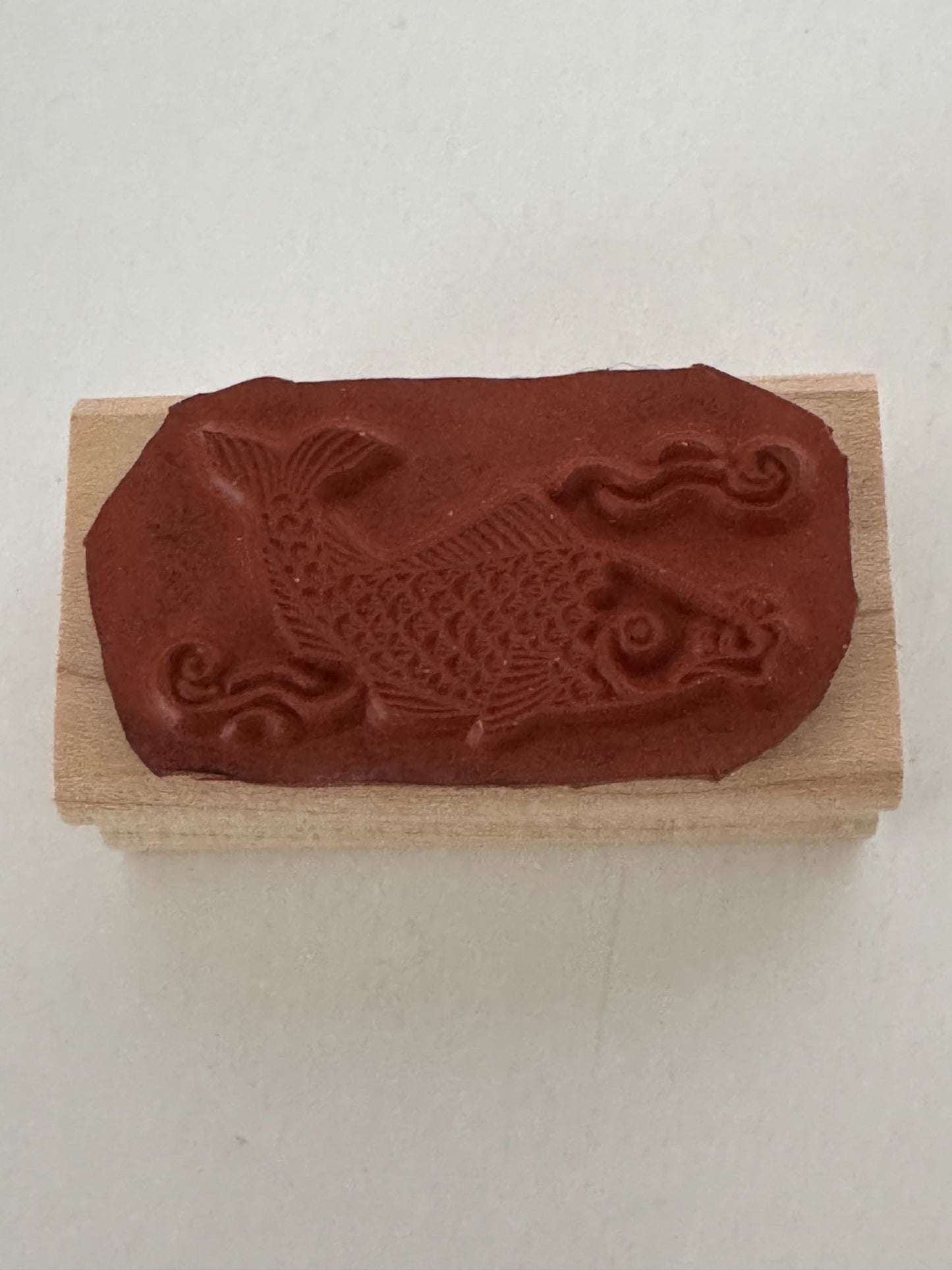 Stampin Up Rubber Stamp Koi Fish Pond Nature Asian Theme Card Making Wood Mount