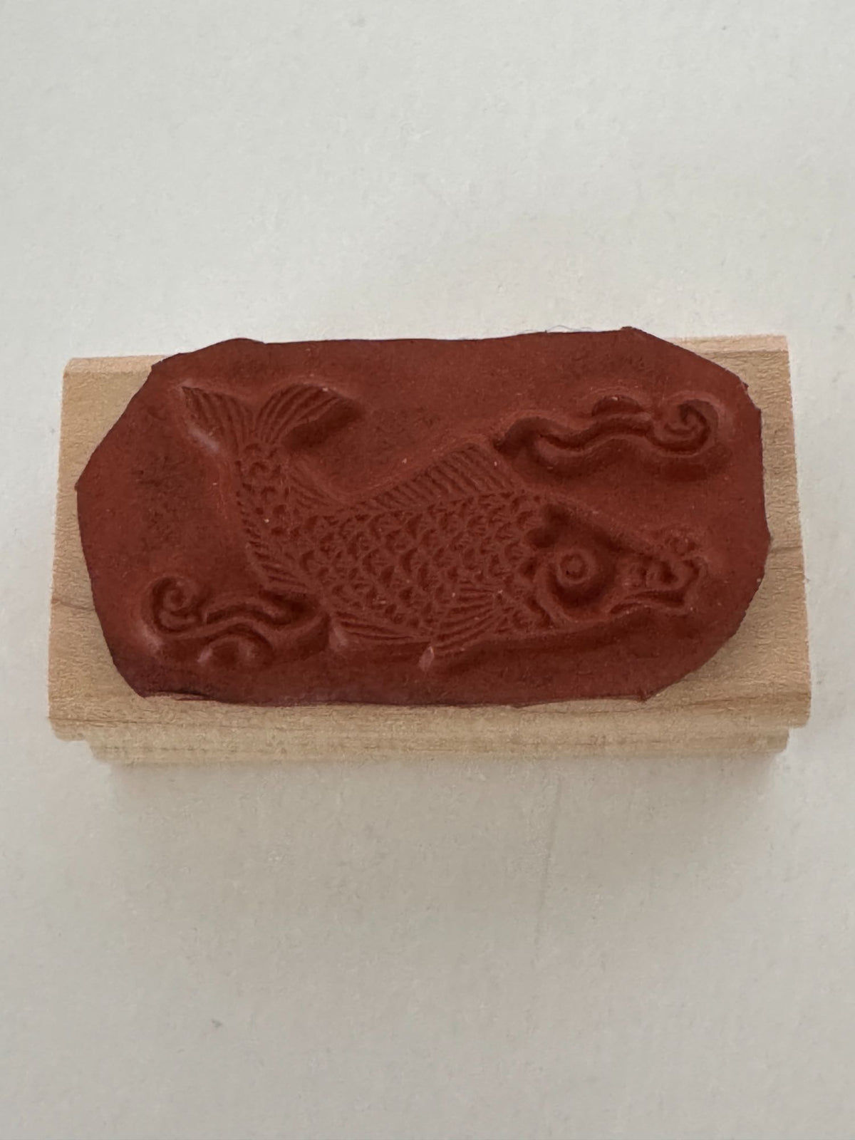 Stampin Up Rubber Stamp Koi Fish Pond Nature Asian Theme Card Making Wood Mount