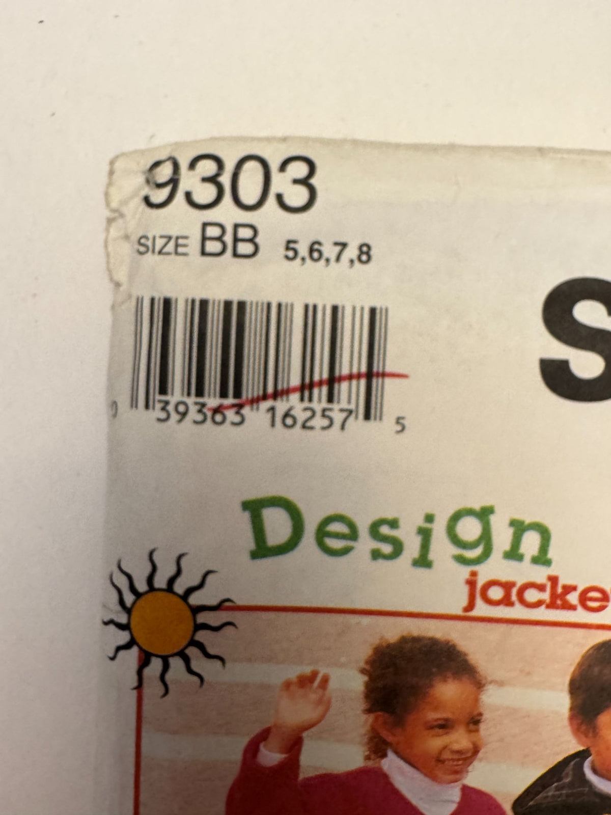 Simplicity Sewing Pattern 9303 Kids Jacket Heart Pocket Boys Girls 5 6 7 8 Uncut