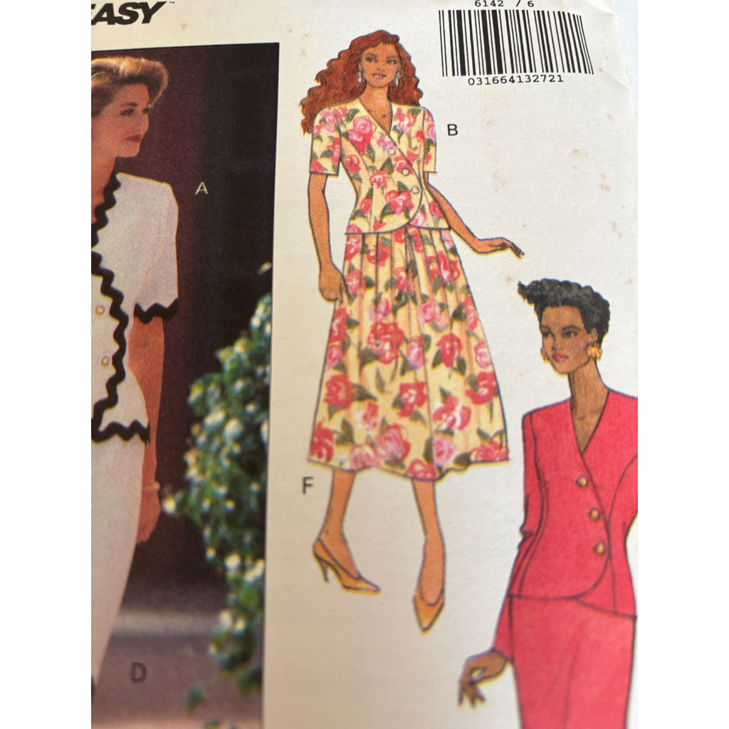 Butterick Sewing Pattern 6142 Top Skirt Career Outfit Work Summer UC 12 14 16