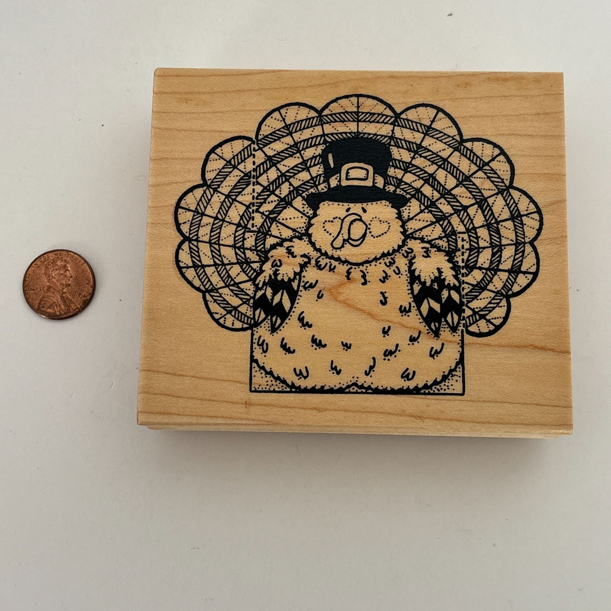 Darcies Rubber Stamp Pilgrim Turkey Thanksgiving Cardmaking Large Big Fall Craft