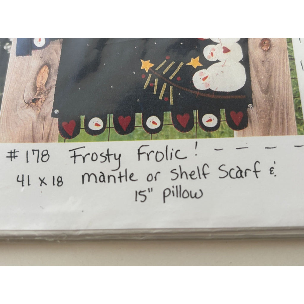 Plum Creek Collectibles Sewing Pattern Frosty Frolic Mantle Scarf Pillow Snowman