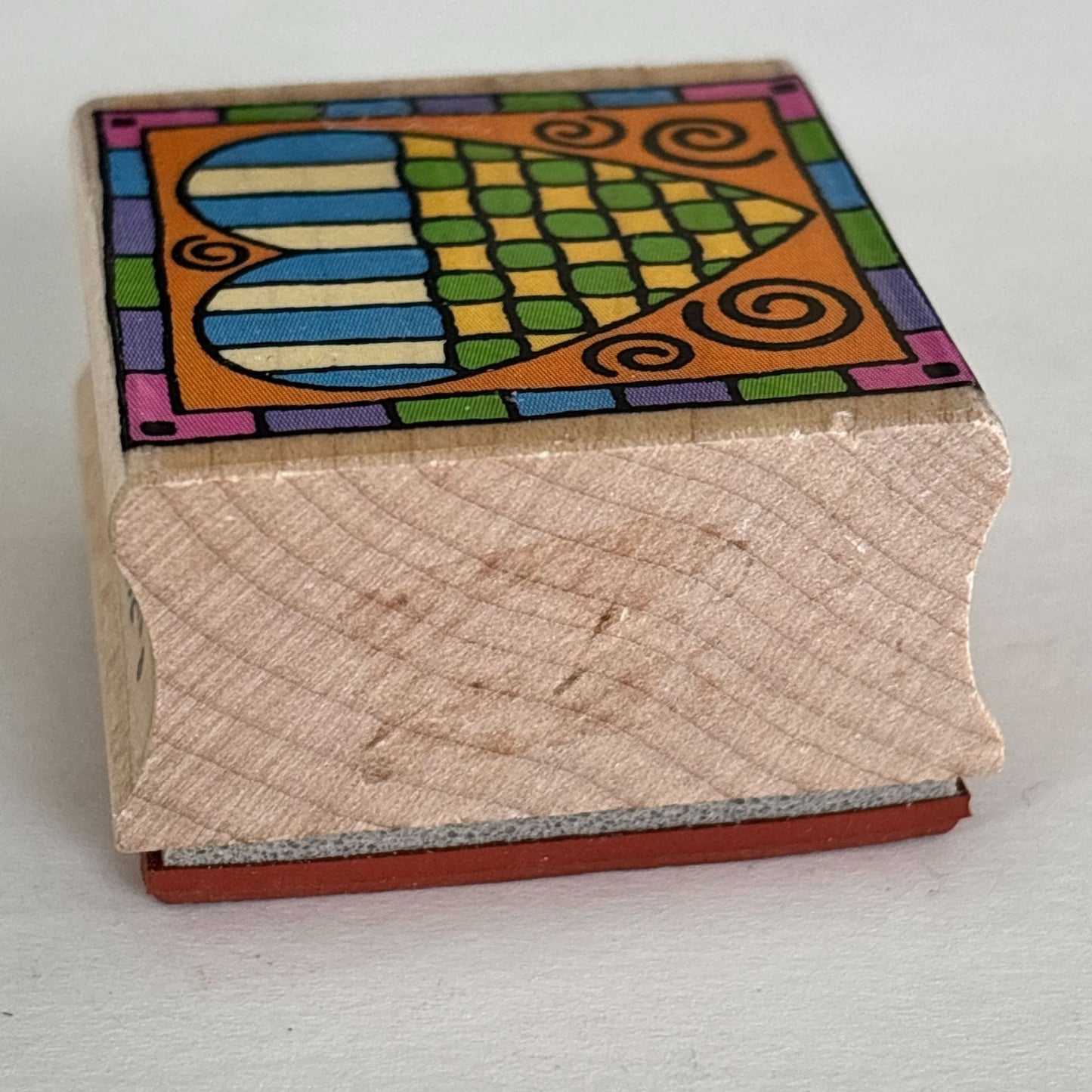Hero Arts Rubber Stamp Grid Heart Square Colorful Cardmaking Craft Wood Mounted Scrapbooking