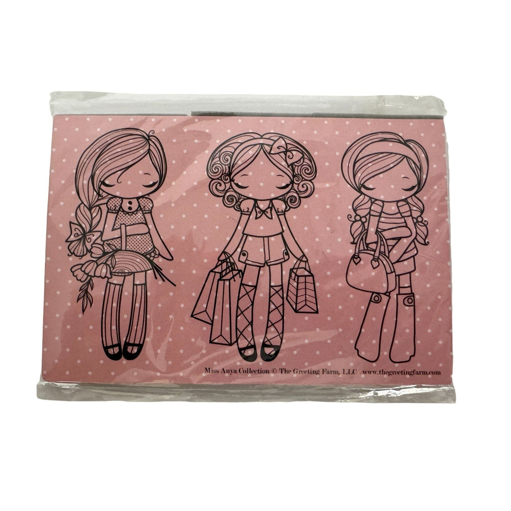 The Greeting Farm Rubber Stamp Set Miss Anya Collection Shopping bags Girl Purse