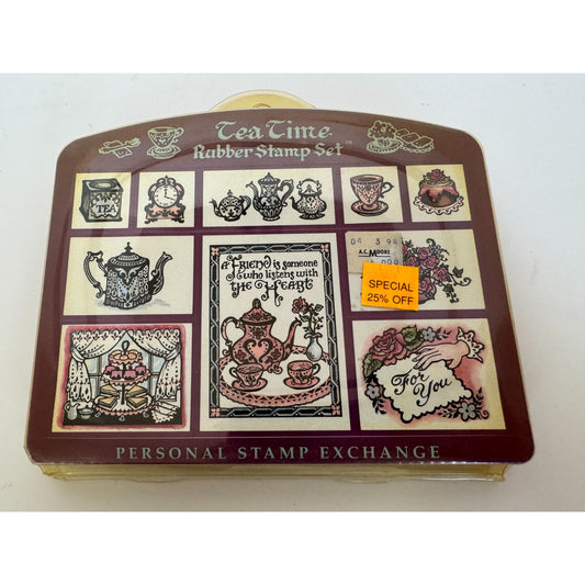 PSX Tea Time Rubber Stamp Set Friends For You Invitations Party Bridal Shower