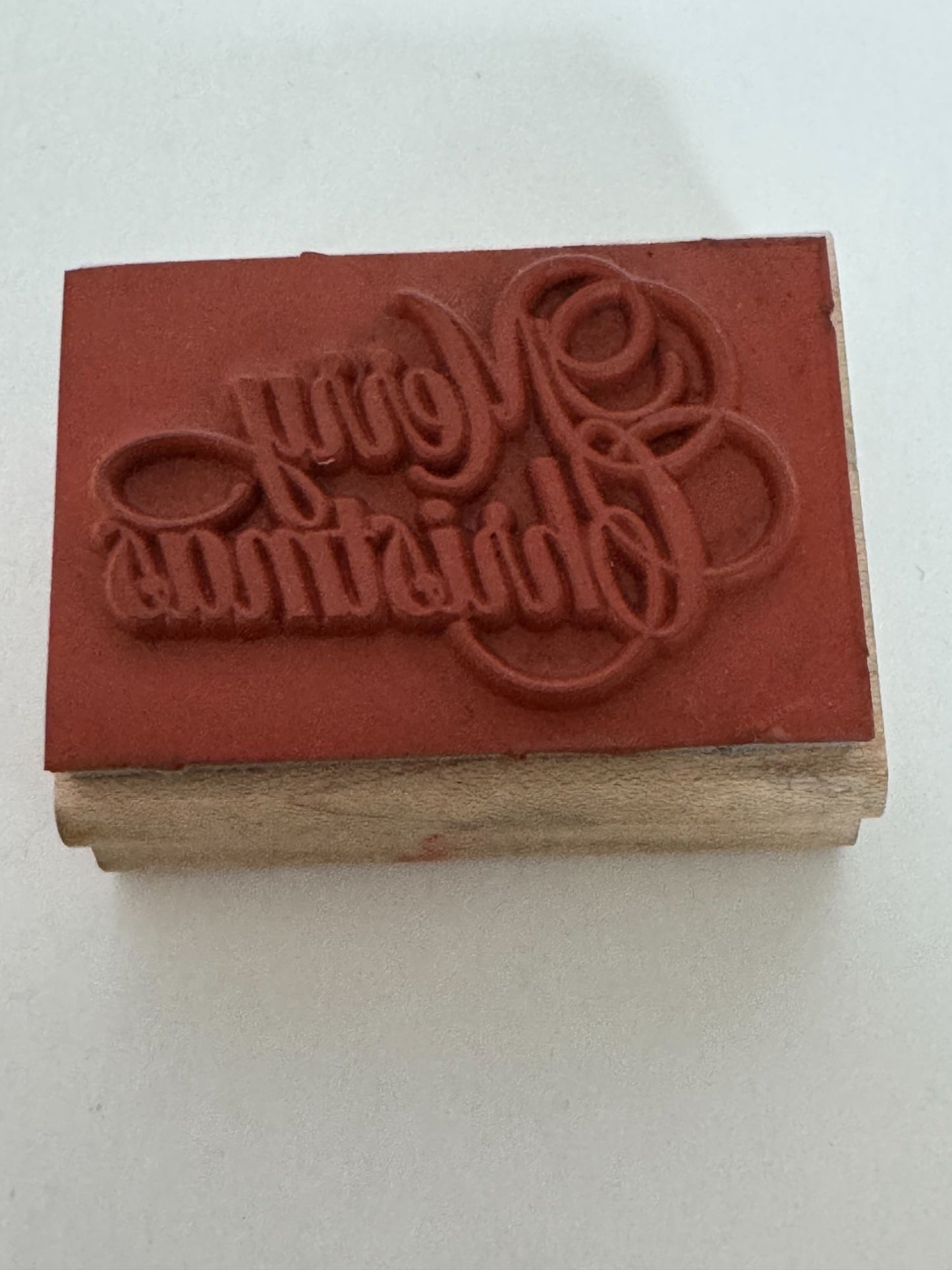 Stampin Up Rubber Stamp Merry Christmas Card Making Words Cursive Elegant Script