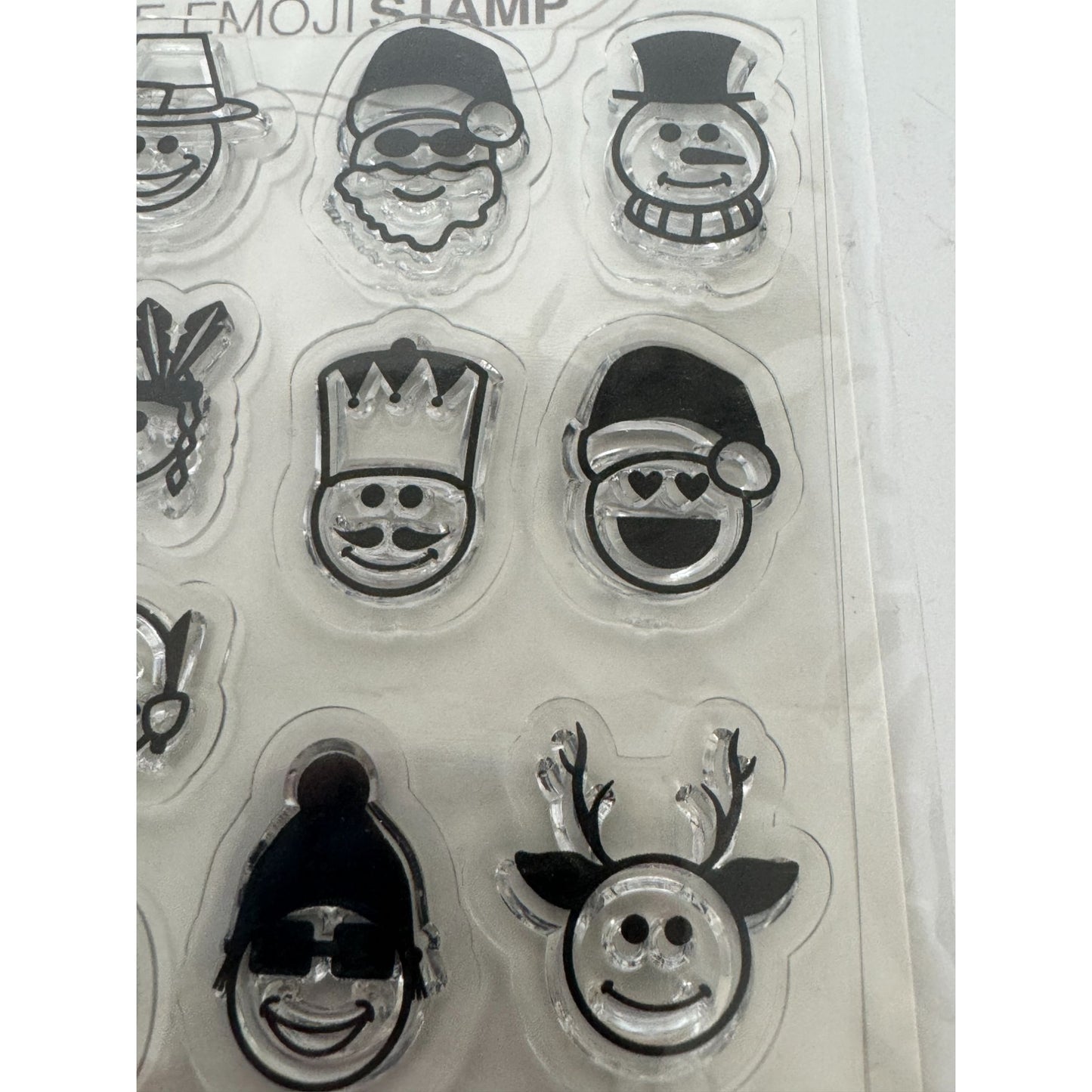 BoBunny Festive Clear Stamps Emoji Faces Santa Christmas Elf Holidays Snowman
