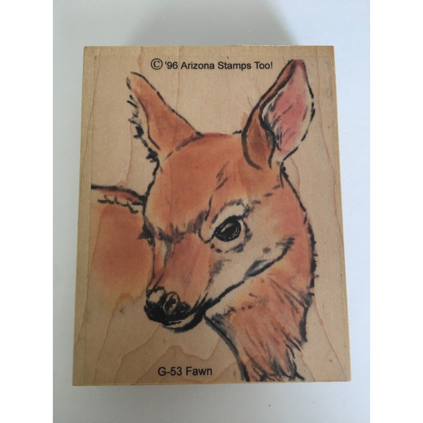Arizona Stamps Too Rubber Stamp Fawn Baby Animal Face Forest Nature Card Making