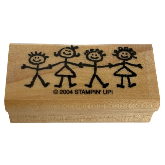 Stampin Up Rubber Stamp Stick Figure Family Relationships People Border Maker