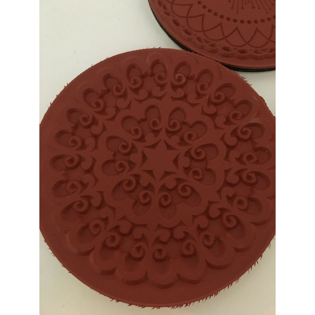 Unity Stamp Company Bella Doilies Red Rubber Repositionable Stamps Unmounted New