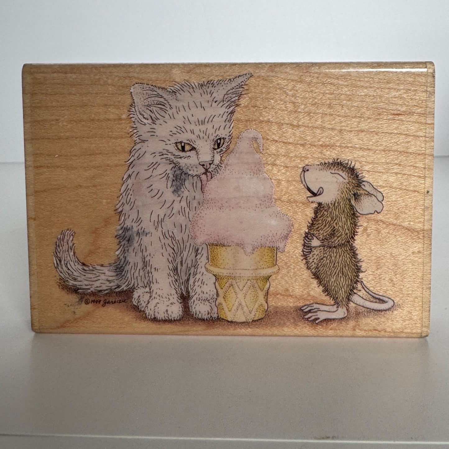 House Mouse Rubber Stamp Mice Cream Cone Mouse Cat Ice Cream Food Stampabilities
