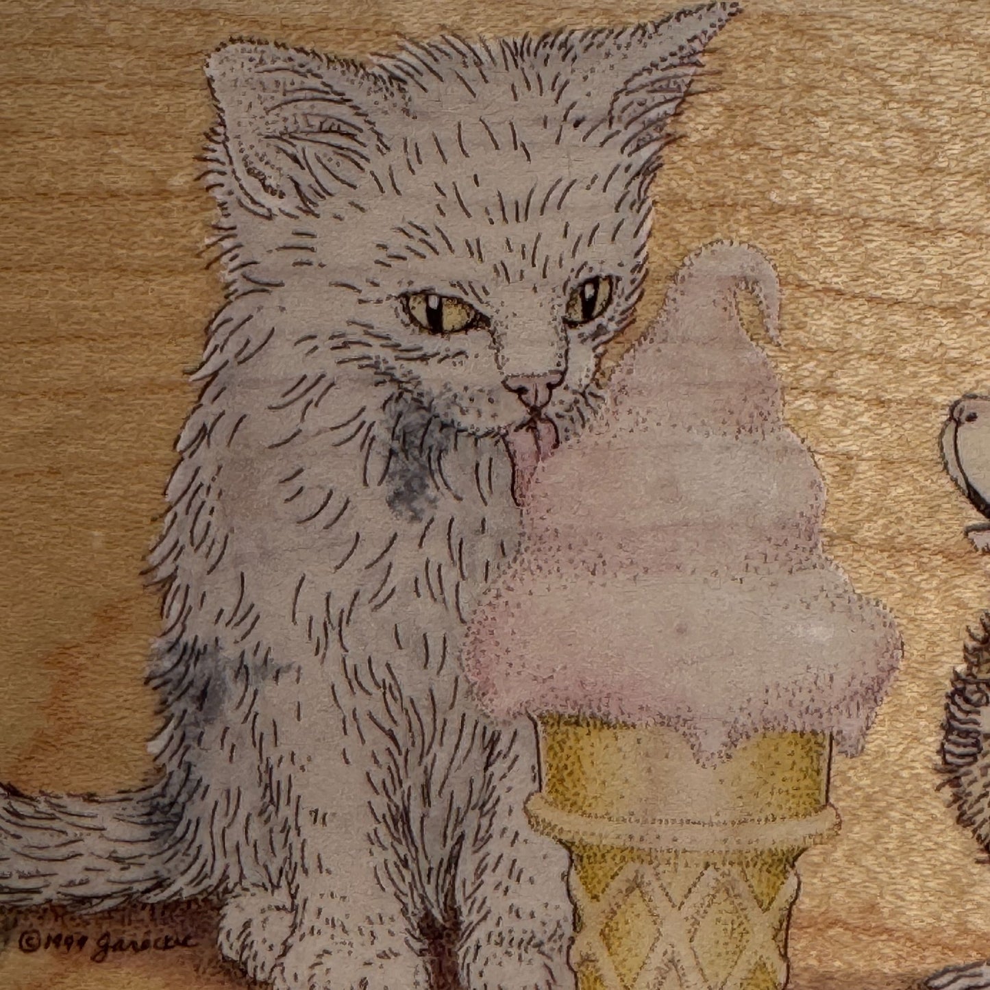 House Mouse Rubber Stamp Mice Cream Cone Mouse Cat Ice Cream Food Stampabilities