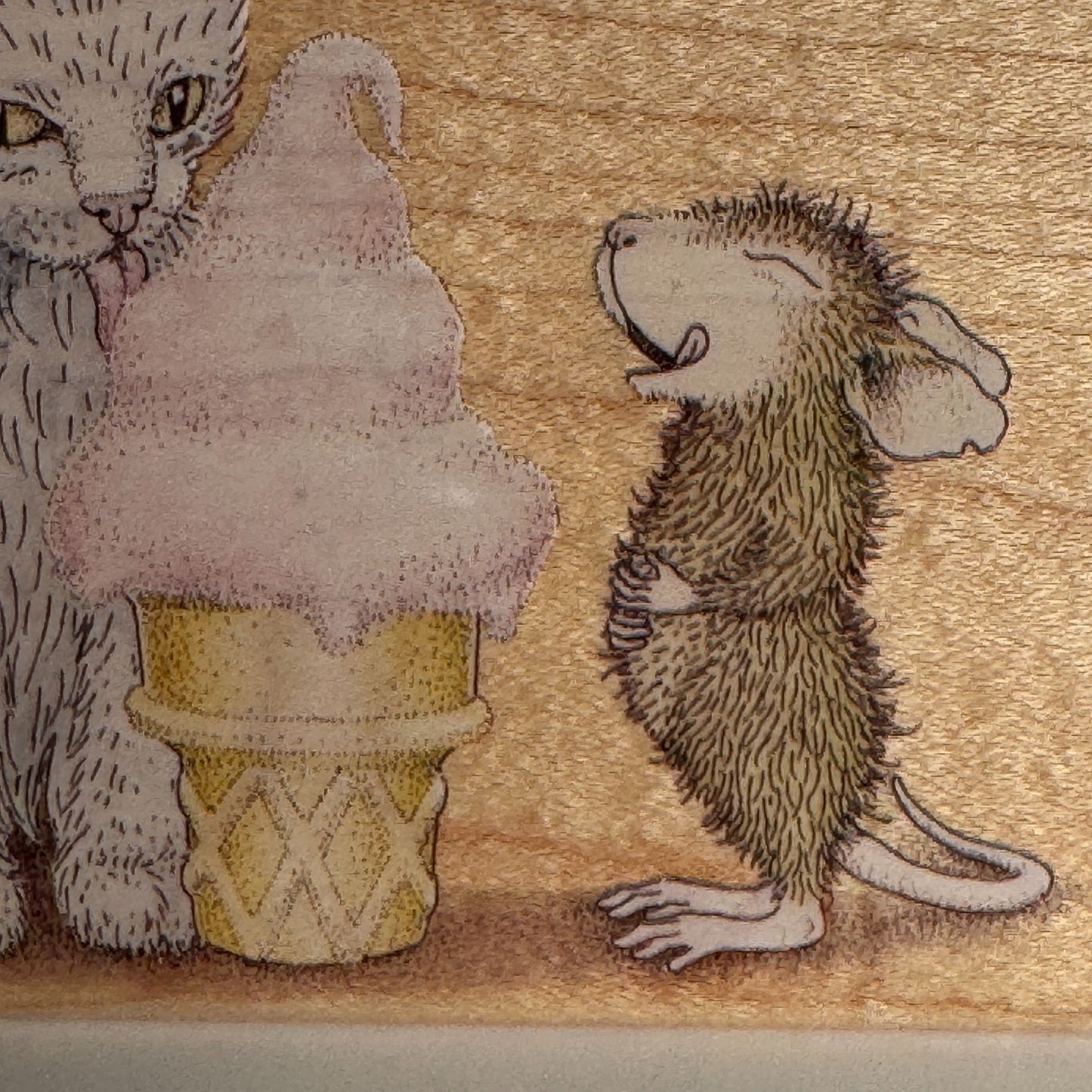 House Mouse Rubber Stamp Mice Cream Cone Mouse Cat Ice Cream Food Stampabilities