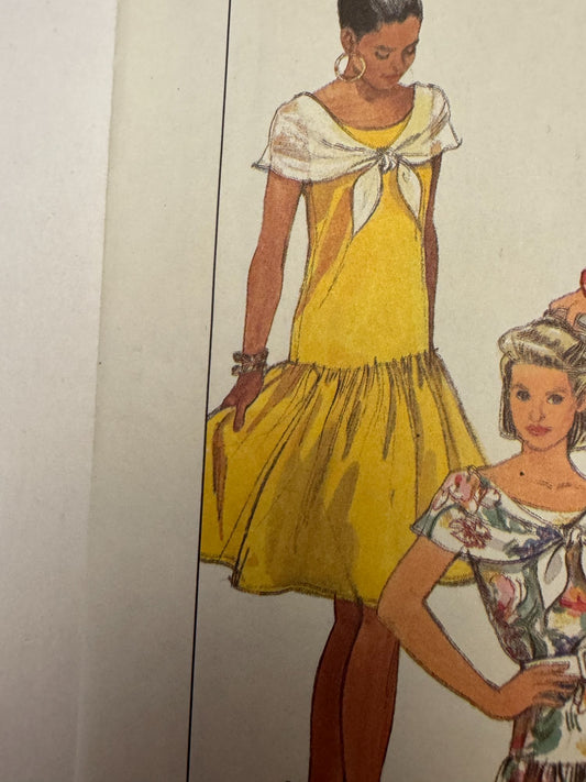 Simplicity Sewing Pattern 9707 Dress Easy Sew Short Sleeve 16-24 Vintage 1990