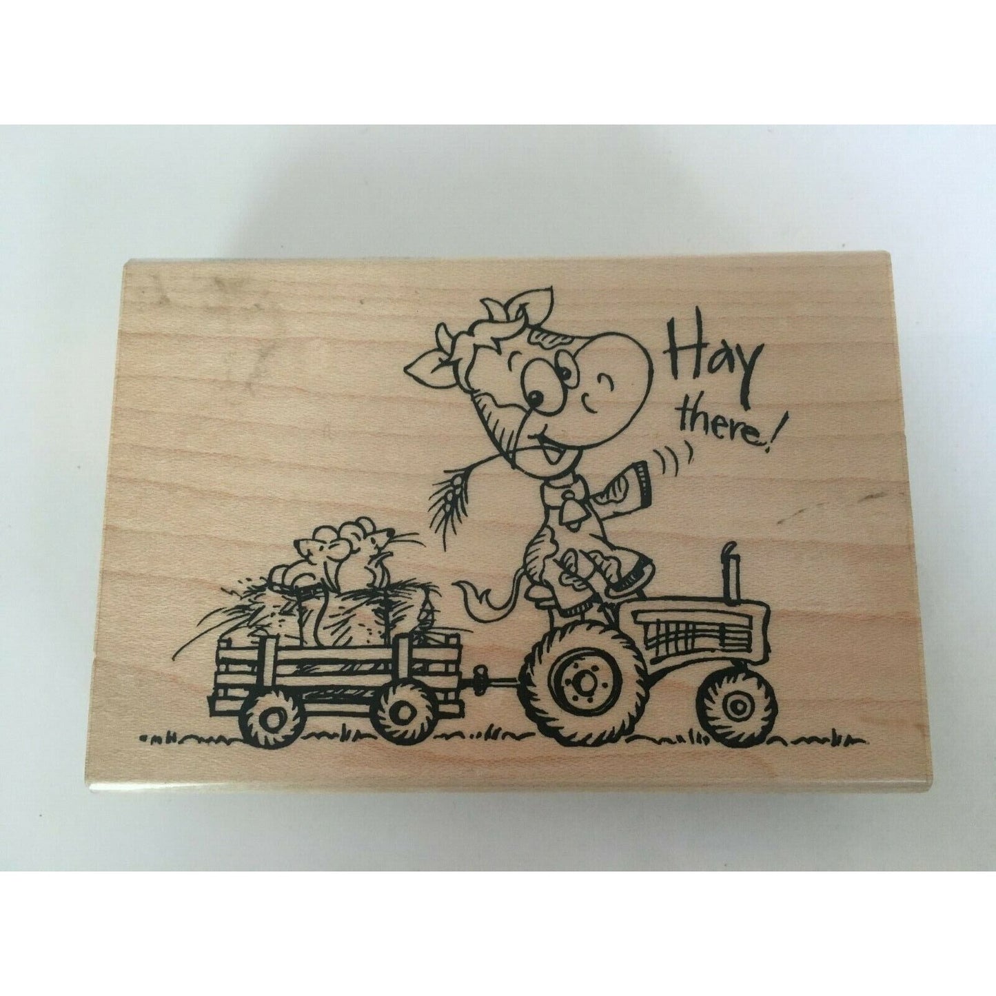 Stampendous Rubber Stamp Cow Farm Cowlik Tractor Hay There Pun Funny Card Making