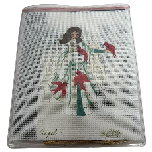 Stitchin Stuff Needlepoint Kit Winter Angel 1991 Birds Joan Thomasson Canvas New