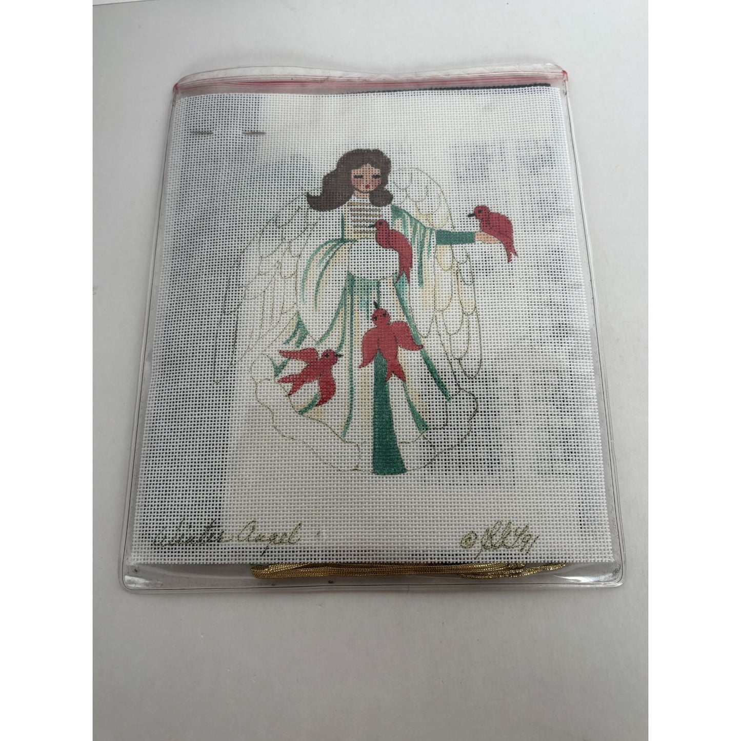 Stitchin Stuff Needlepoint Kit Winter Angel 1991 Birds Joan Thomasson Canvas New
