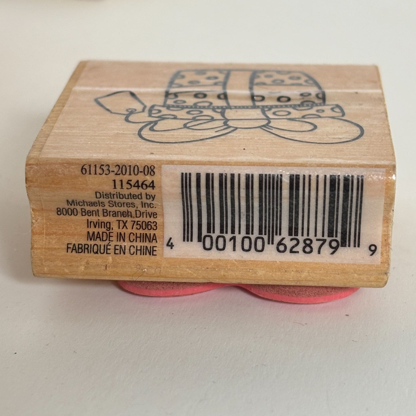 CraftSmart Rubber Stamp Gift Present Polka Dot Christmas Gift Tag Card Making