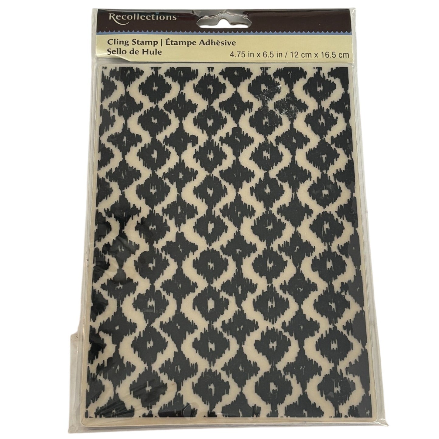 Recollections Ikat Pattern Cling Stamp Background Textile Print Card Making Geometric