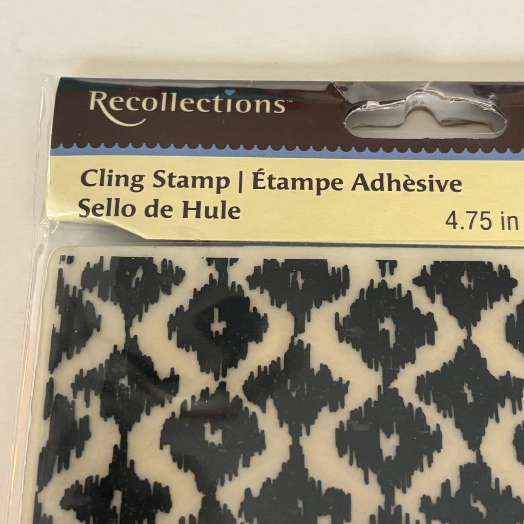 Recollections Ikat Pattern Cling Stamp Background Textile Print Card Making Geometric