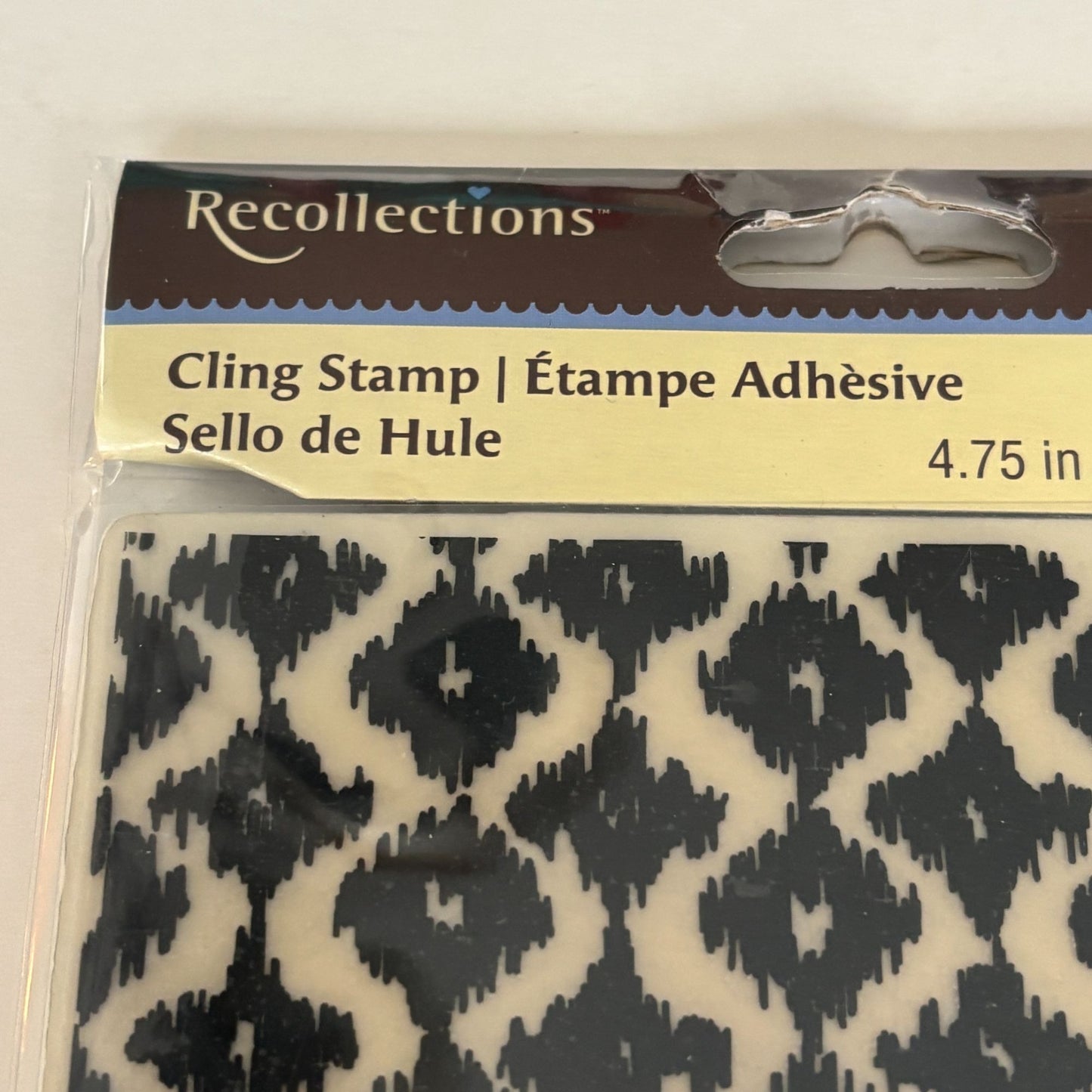 Recollections Ikat Pattern Cling Stamp Background Textile Print Card Making Geometric