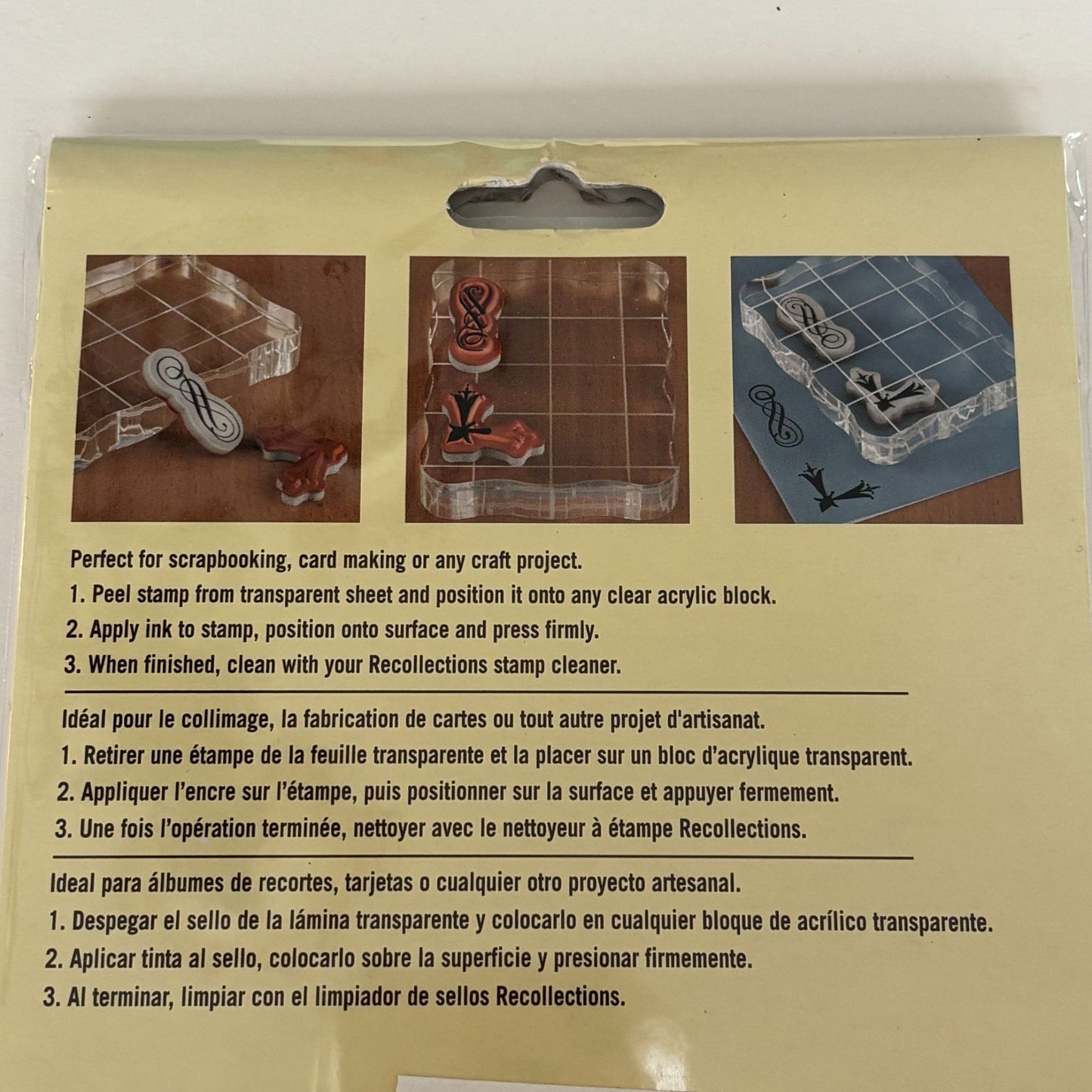 Recollections Ikat Pattern Cling Stamp Background Textile Print Card Making Geometric
