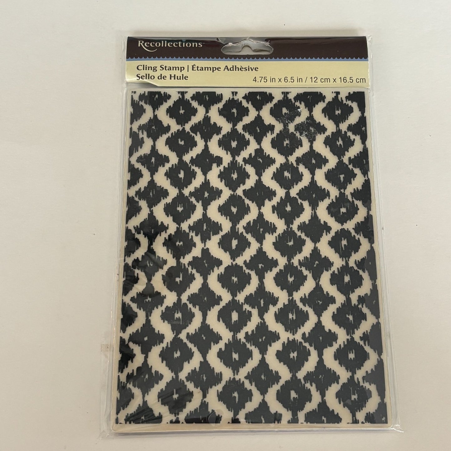 Recollections Ikat Pattern Cling Stamp Background Textile Print Card Making Geometric