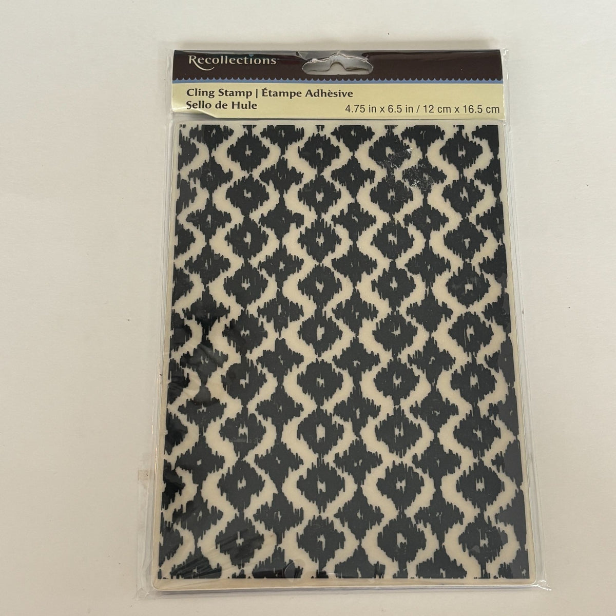 Recollections Ikat Pattern Cling Stamp Background Textile Print Card Making Geometric