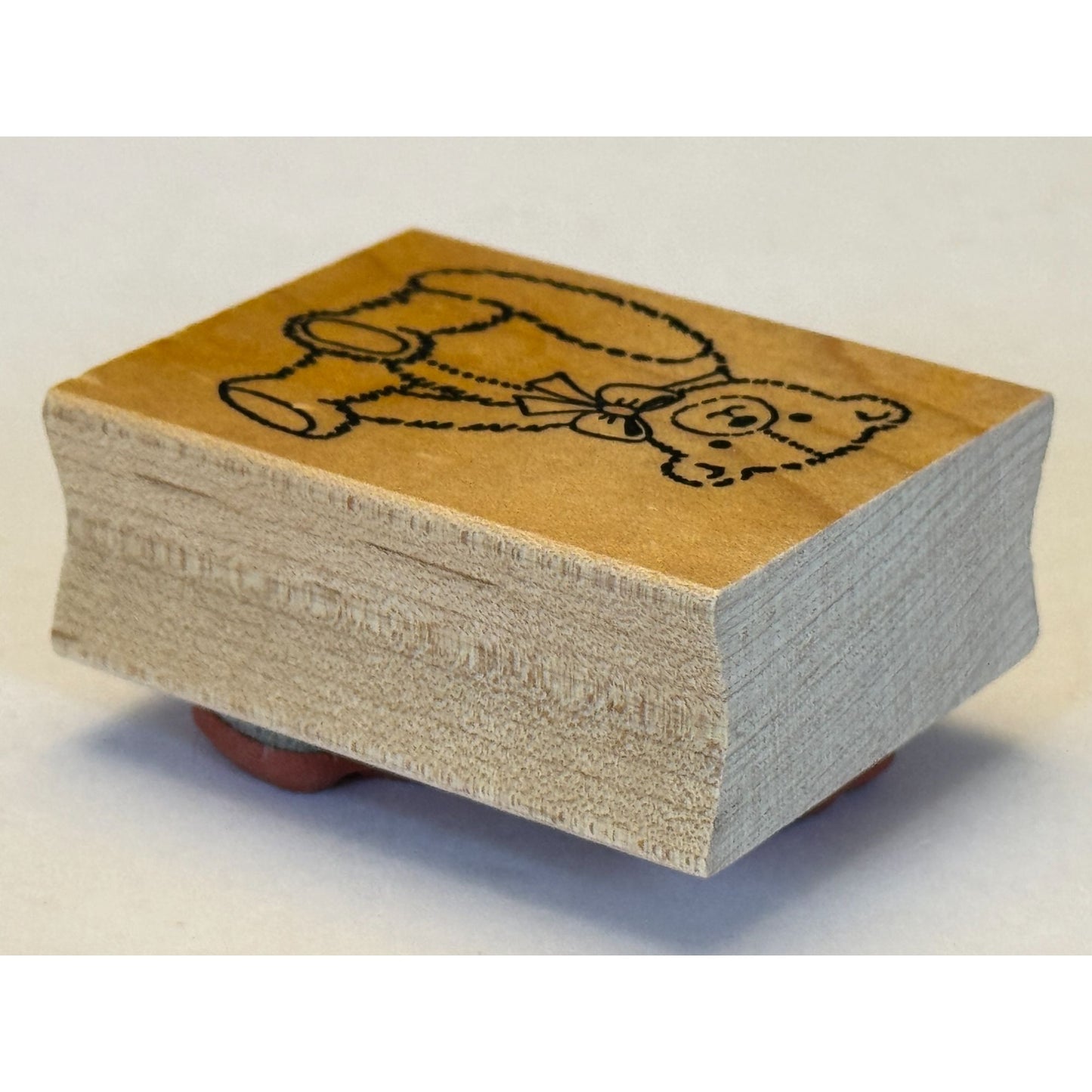 Embossing Arts Rubber Stamp Teddy Bear Toy Bow Card Making Craft Wood Mounted