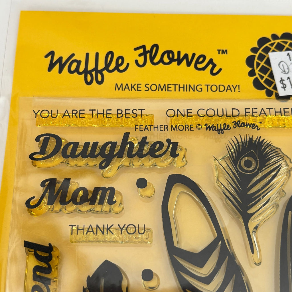 Waffle Flower Clear Stamp Die Set Feather More Pun Mothers Day Cardmaking Sister
