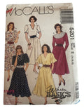 McCalls Sewing Pattern 5201 Dress Collar Variation Fashion Basics 14 16 18 Uncut