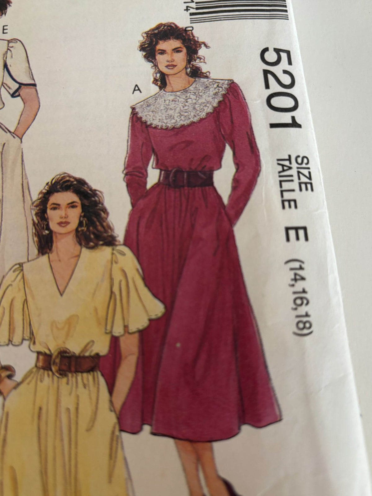 McCalls Sewing Pattern 5201 Dress Collar Variation Fashion Basics 14 16 18 Uncut