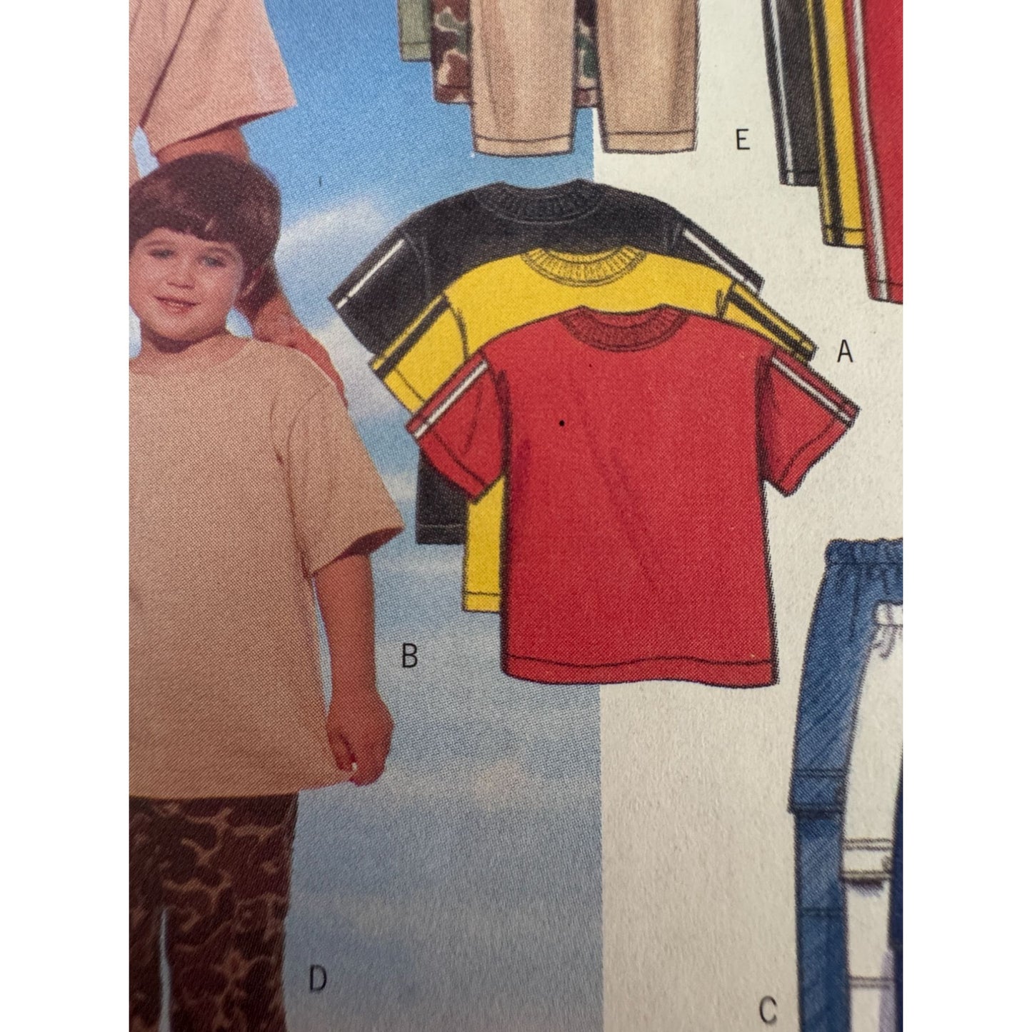 Vintage 90s Father Son Matching Outfit Sewing Pattern Butterick 5559 Mens Boys T Shirt Cargo Pants Family Matching Uncut