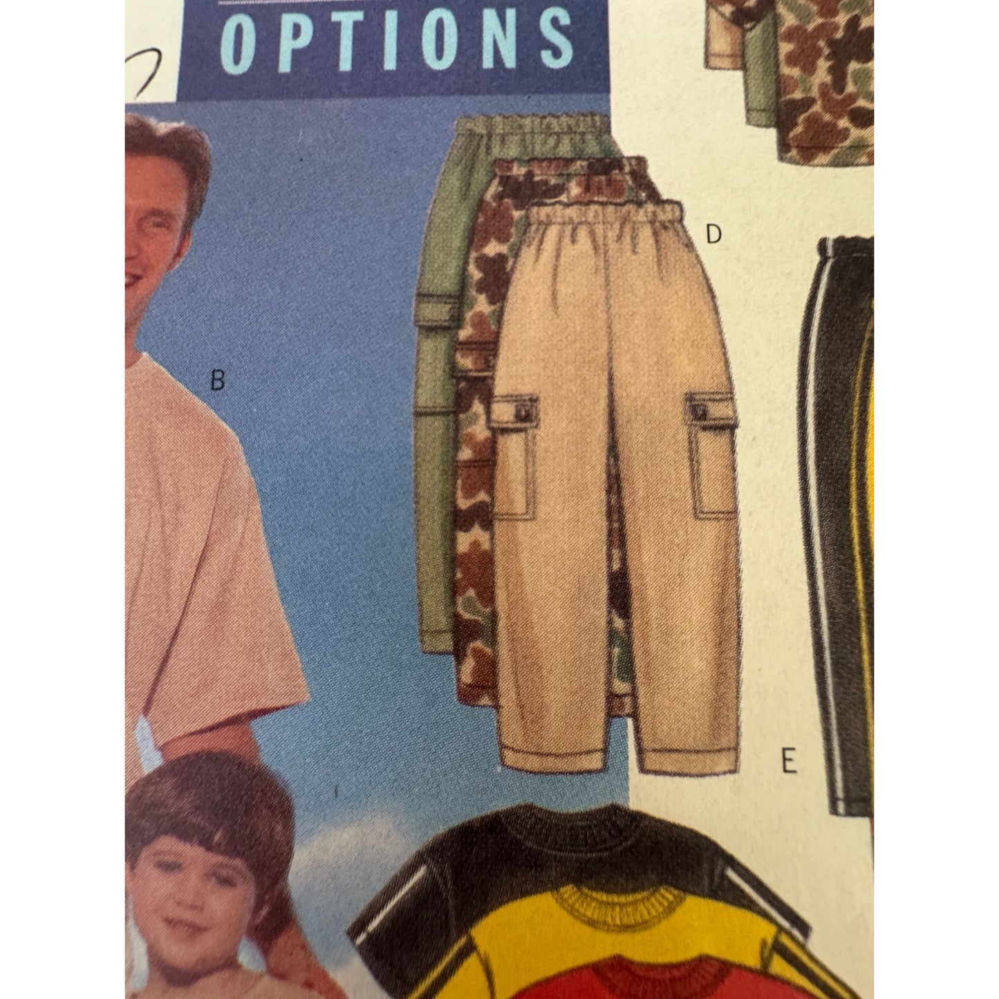 Vintage 90s Father Son Matching Outfit Sewing Pattern Butterick 5559 Mens Boys T Shirt Cargo Pants Family Matching Uncut