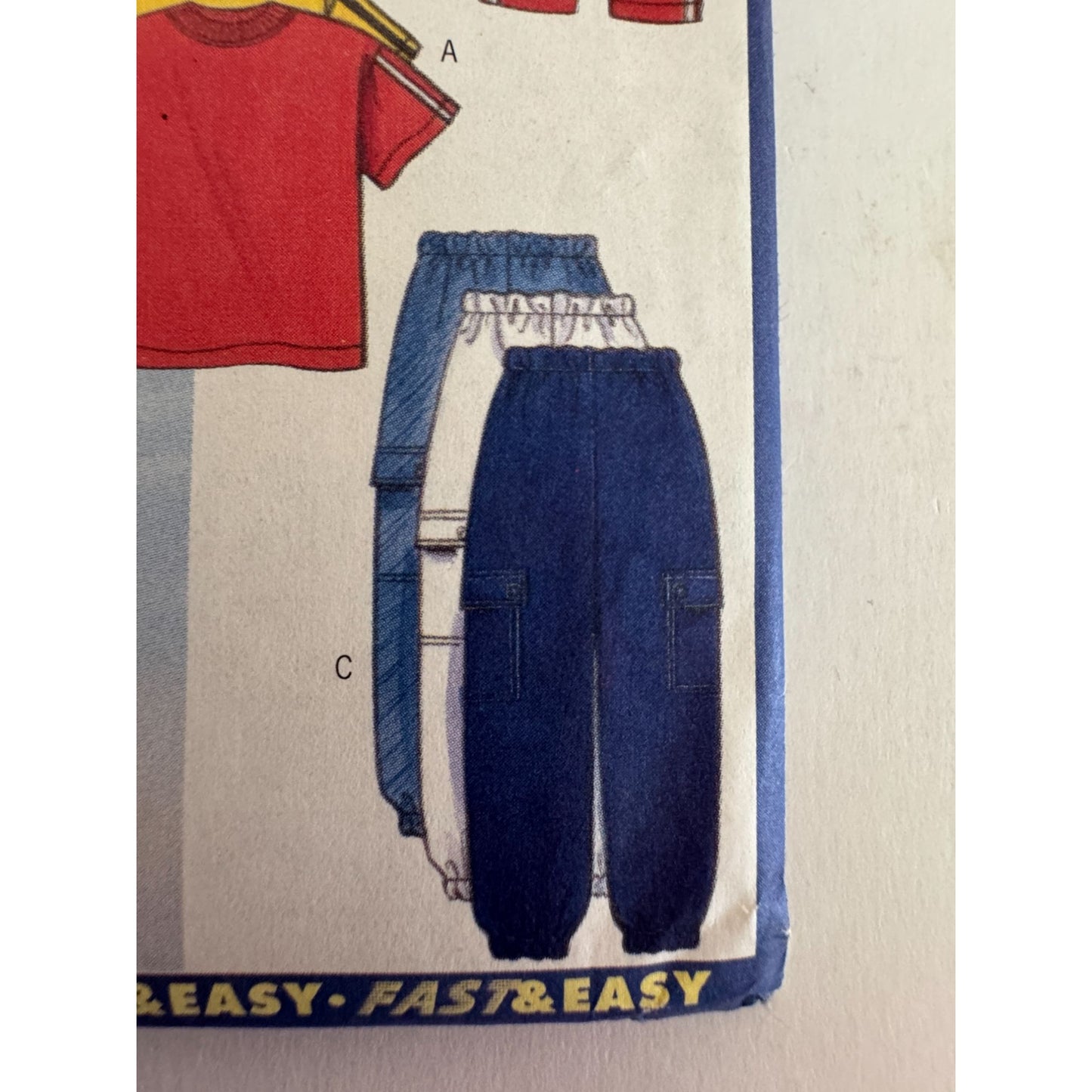 Vintage 90s Father Son Matching Outfit Sewing Pattern Butterick 5559 Mens Boys T Shirt Cargo Pants Family Matching Uncut