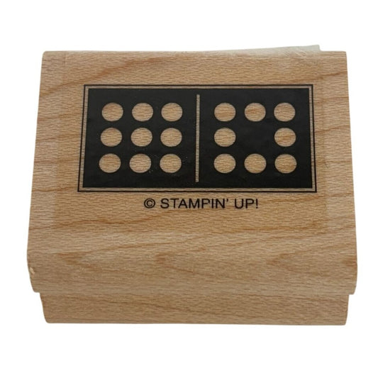 Stampin Up Rubber Stamp Domino Game Piece Card Making Craft Wood Mounted
