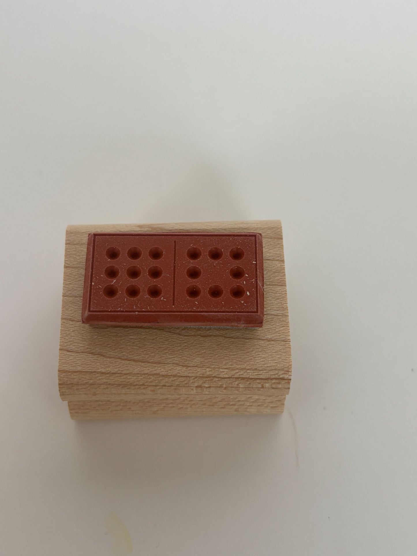 Stampin Up Rubber Stamp Domino Game Piece Card Making Craft Wood Mounted