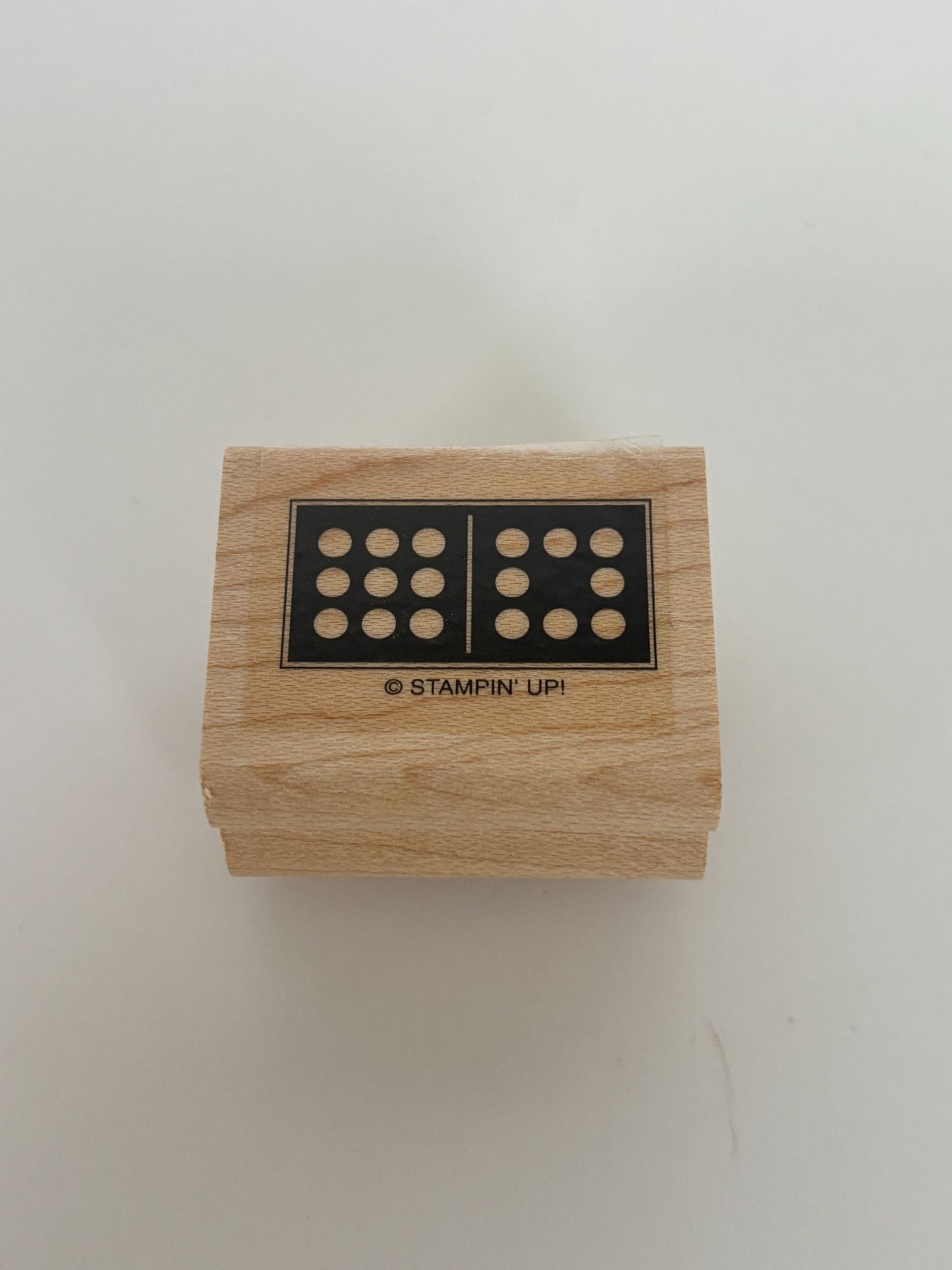 Stampin Up Rubber Stamp Domino Game Piece Card Making Craft Wood Mounted