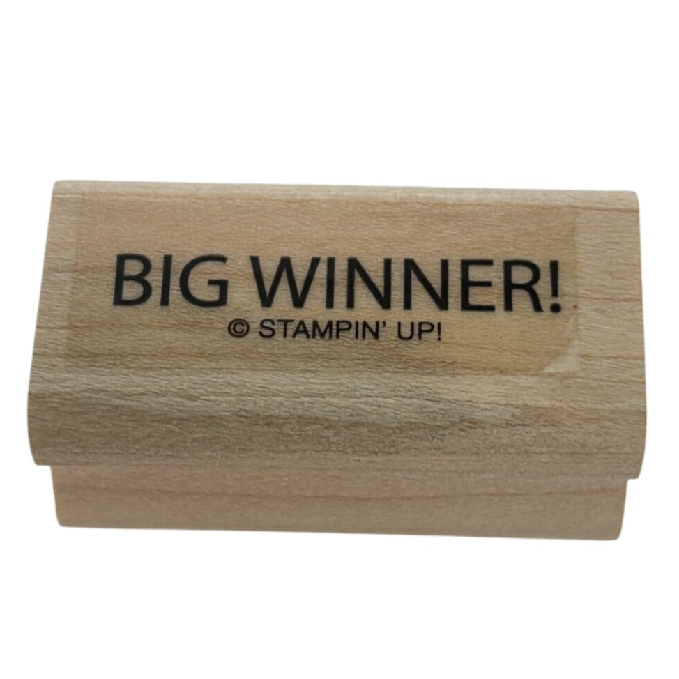 Stampin Up Rubber Stamp Big Winner Game Night Invitation Card Making Words Gamer