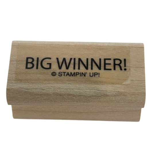 Stampin Up Rubber Stamp Big Winner Game Night Invitation Card Making Words Gamer