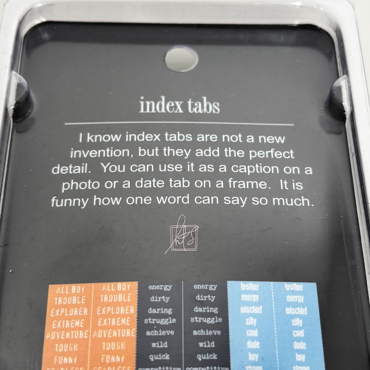 Heidi Swapp Boy Index Tabs Scrapbooking Embellishments Journaling Photo Caption