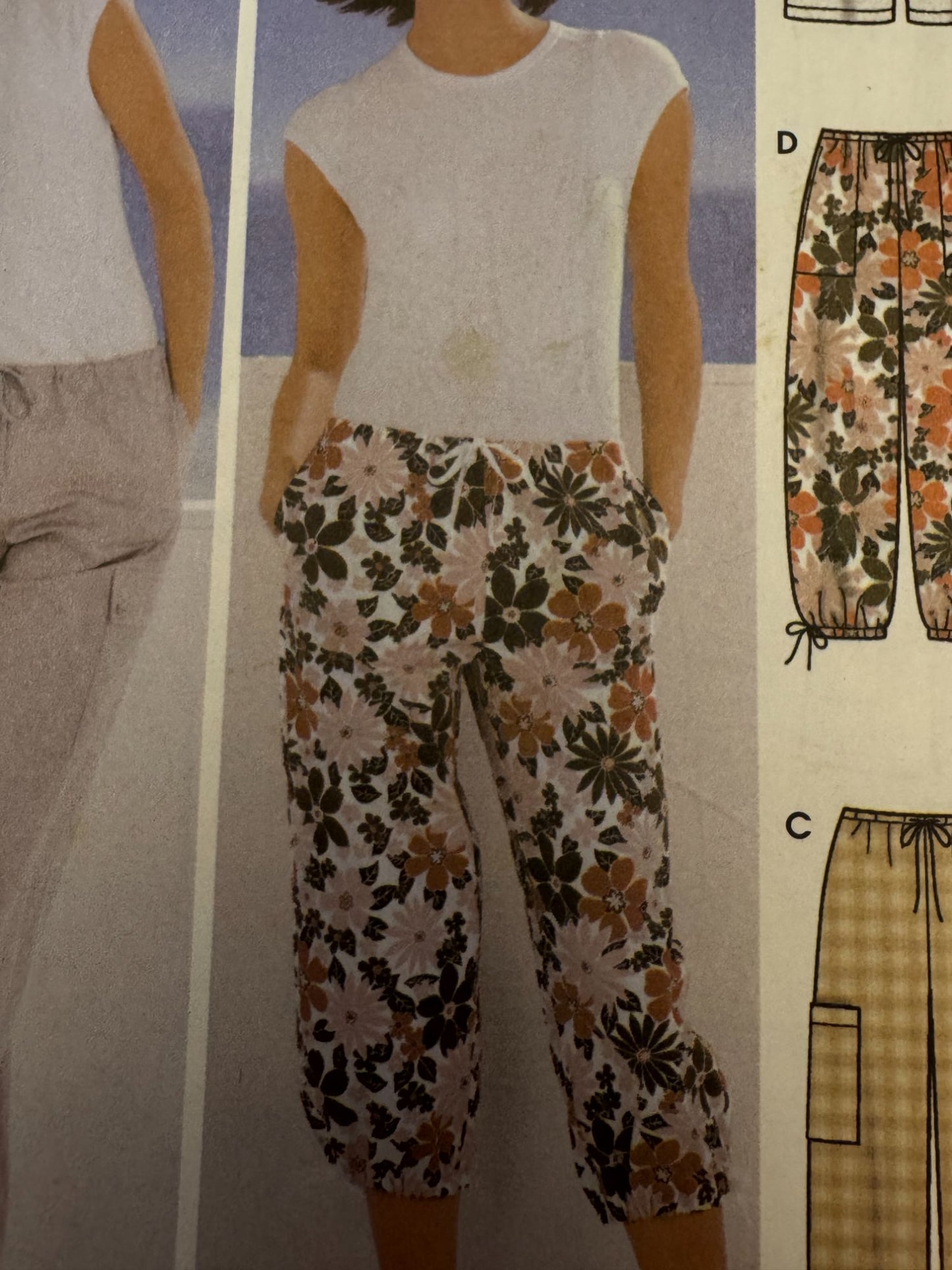 Simplicity Sewing Pattern 5562 Drawstring Pants Shorts Cargo Pockets Easy 14-20