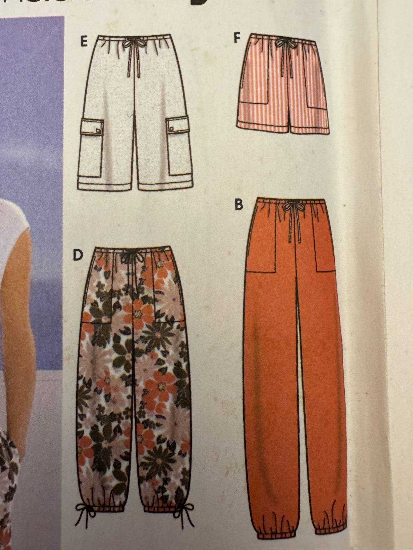 Simplicity Sewing Pattern 5562 Drawstring Pants Shorts Cargo Pockets Easy 14-20