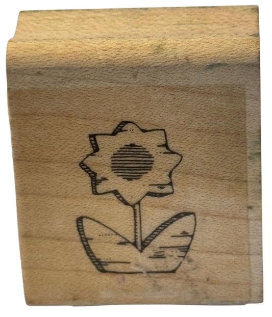 Sunflower Rubber Stamp Flower Garden Spring Wood Mounted Card Making Craft Art
