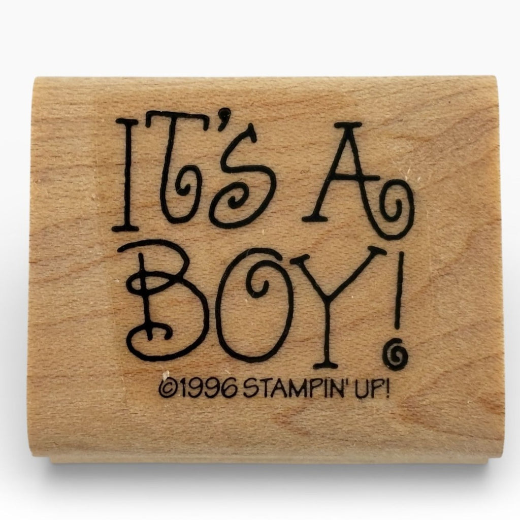 Stampin Up Rubber Stamp Its A Boy Baby Announcement Baby Shower Cardmaking Craft