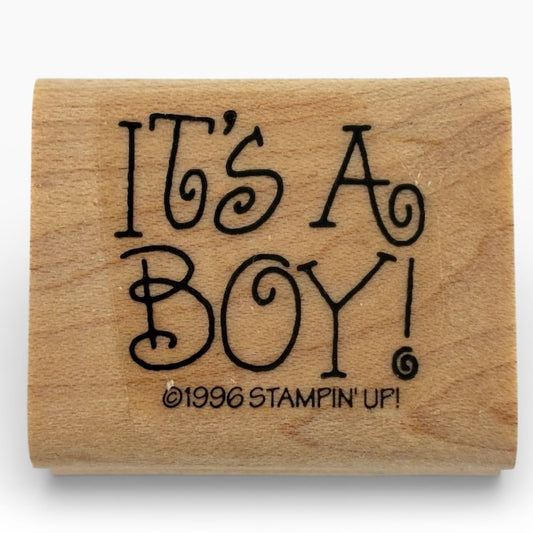 Stampin Up Rubber Stamp Its A Boy Baby Announcement Baby Shower Cardmaking Craft