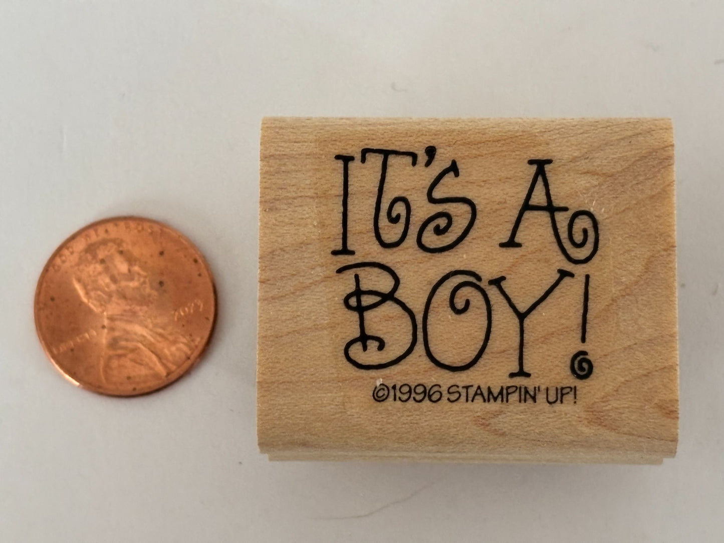 Stampin Up Rubber Stamp Its A Boy Baby Announcement Baby Shower Cardmaking Craft